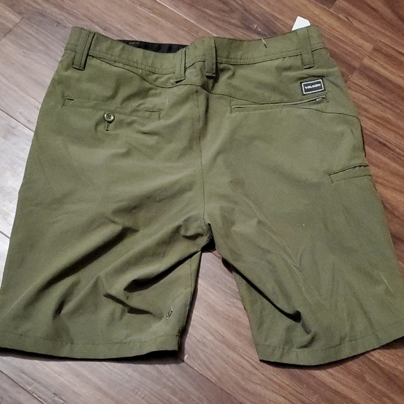 Volcom Men's Olive Green Flat Front Shorts - Picture 4 of 5